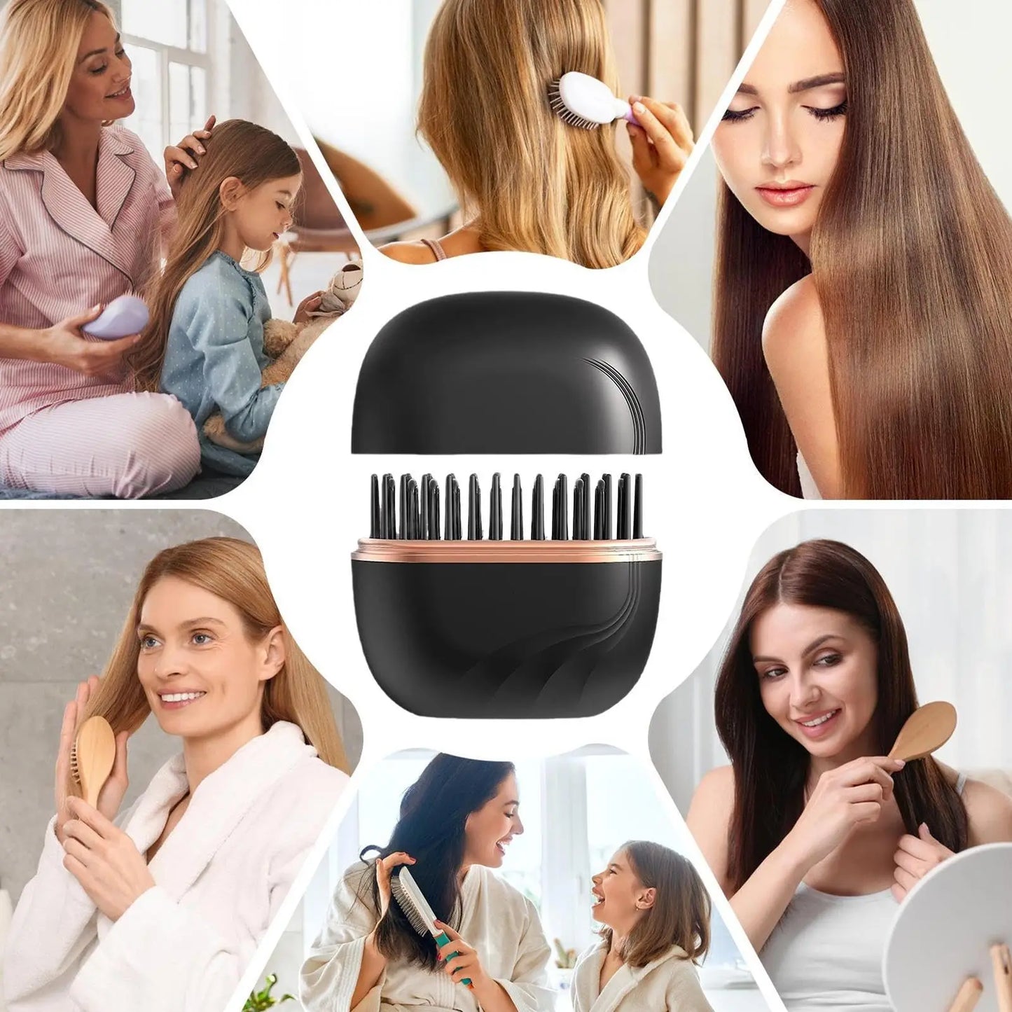 Mini Cepillo Alisador de Pelo Inalámbrico Recargable USB